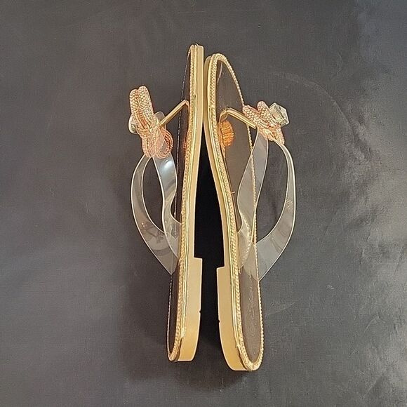 BRAND NEW HERSTYLE TALLUTO-RHINESTONE DETAILS, OPEN TOE, FLAT RAINBOW SANDALS - Picture 7 of 12